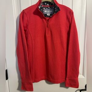 Orvis 1/4 Zip Long Sleeve Women's Sweatshirt in Coral. Size S